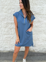 Jacquard Lane Dress - Cloud Blue