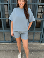 Coastline Ribbed Set - Ashy Blue