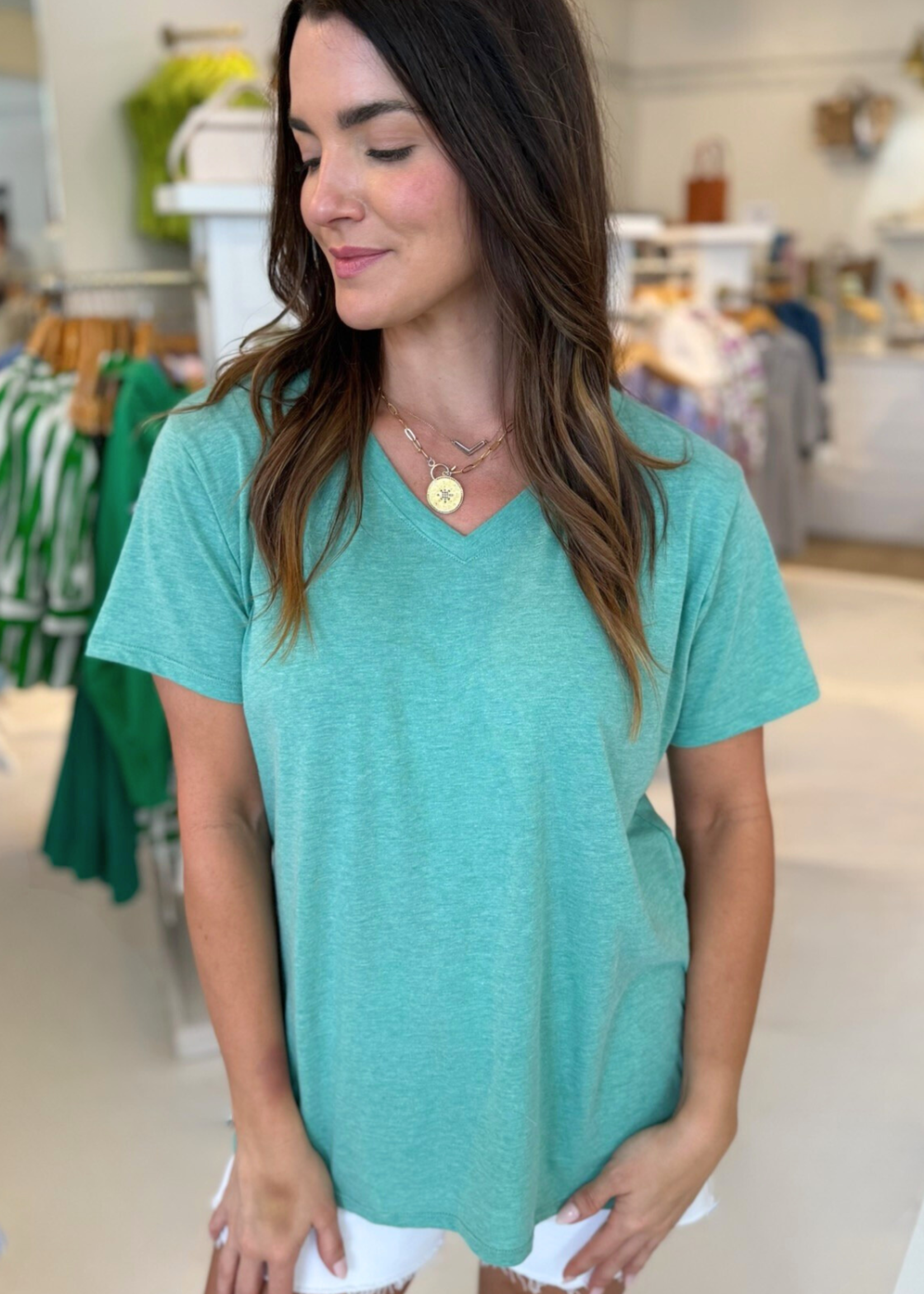 Boyfriend Tee - Heather Green