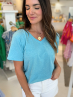 Boyfriend Tee - Heather Aqua