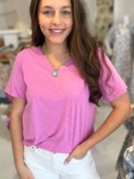 Boyfriend Tee - Heather Pink