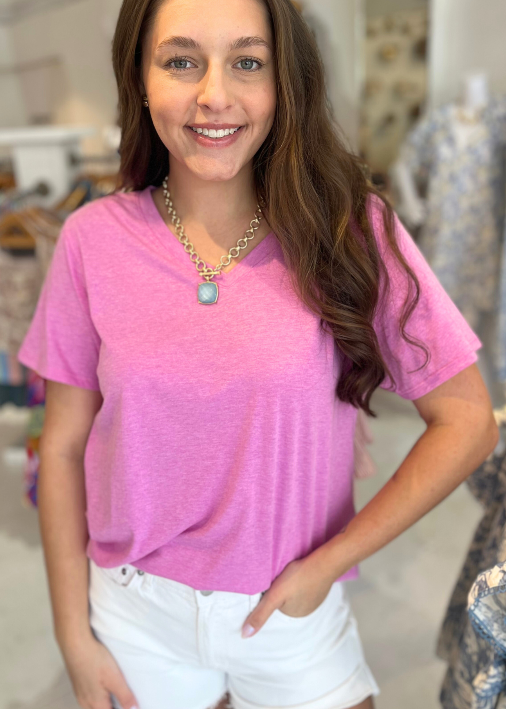 Boyfriend Tee - Heather Pink