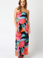 Jovie Strapless Midi Linen Dress