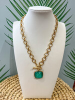 Green Gemstone Pendant Necklace