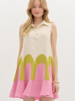 Entro Color Block Accent Edge Dress