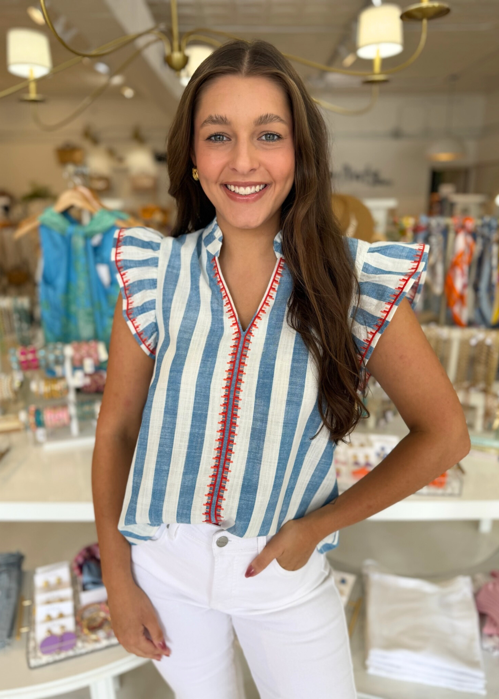 THML  Meagan Flutter Sleeve Top