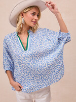 Leopard Woven Dolman Blouse