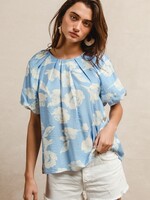 Soft Floral Bubble Pleat Top