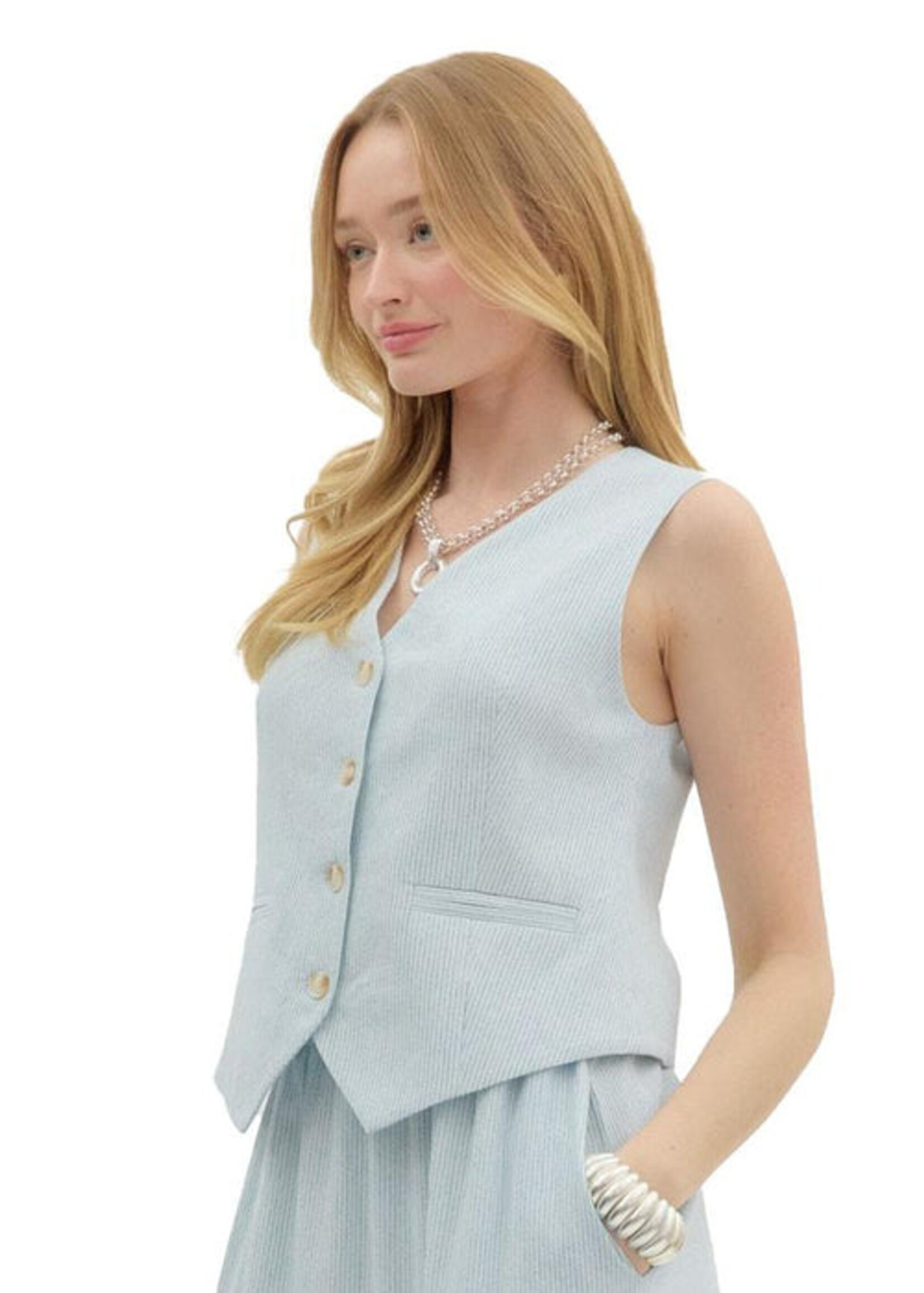 Entro Stripe Asymmetrical Vest