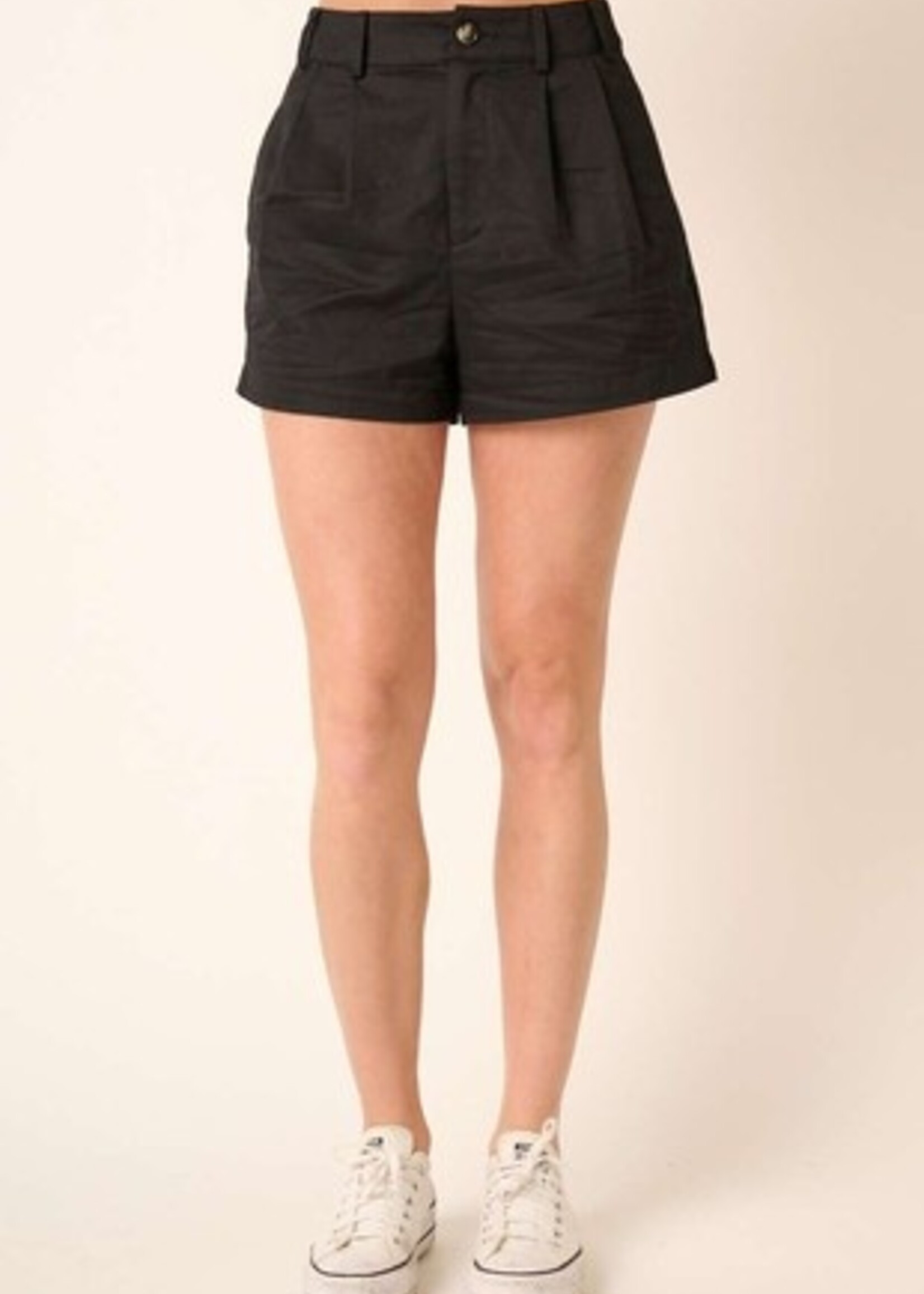 Twill Pleated Chino Shorts