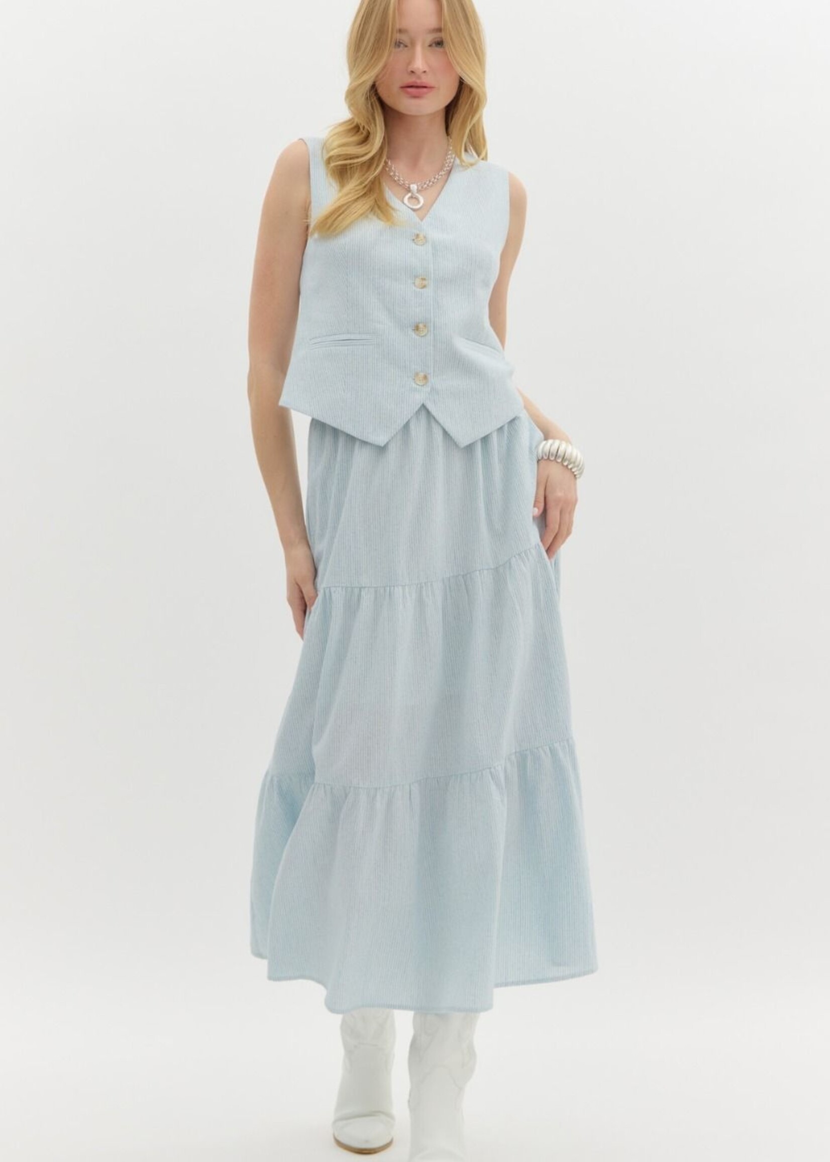Entro Stripe Pull On Skirt