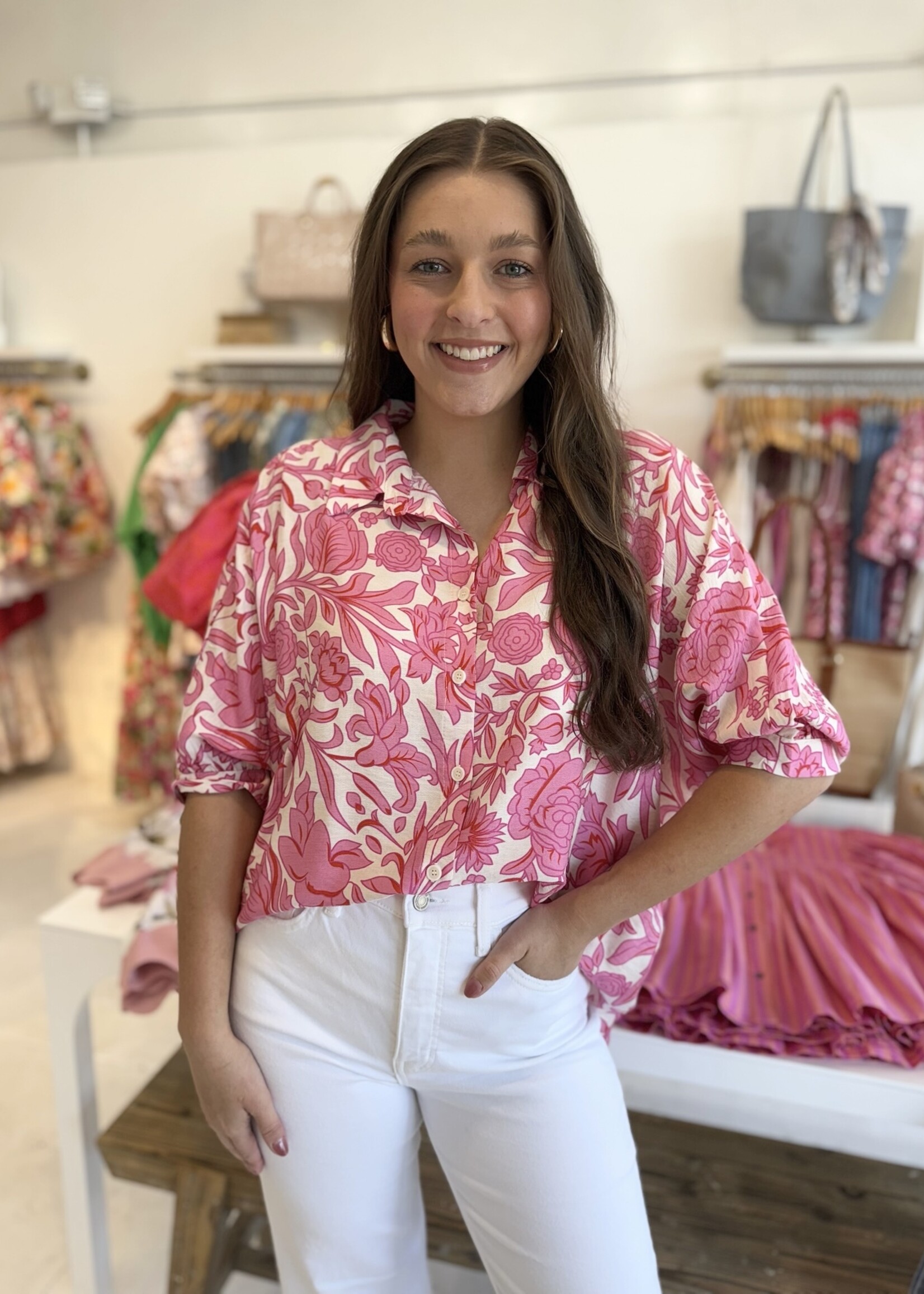 Floral Dolman Blouse
