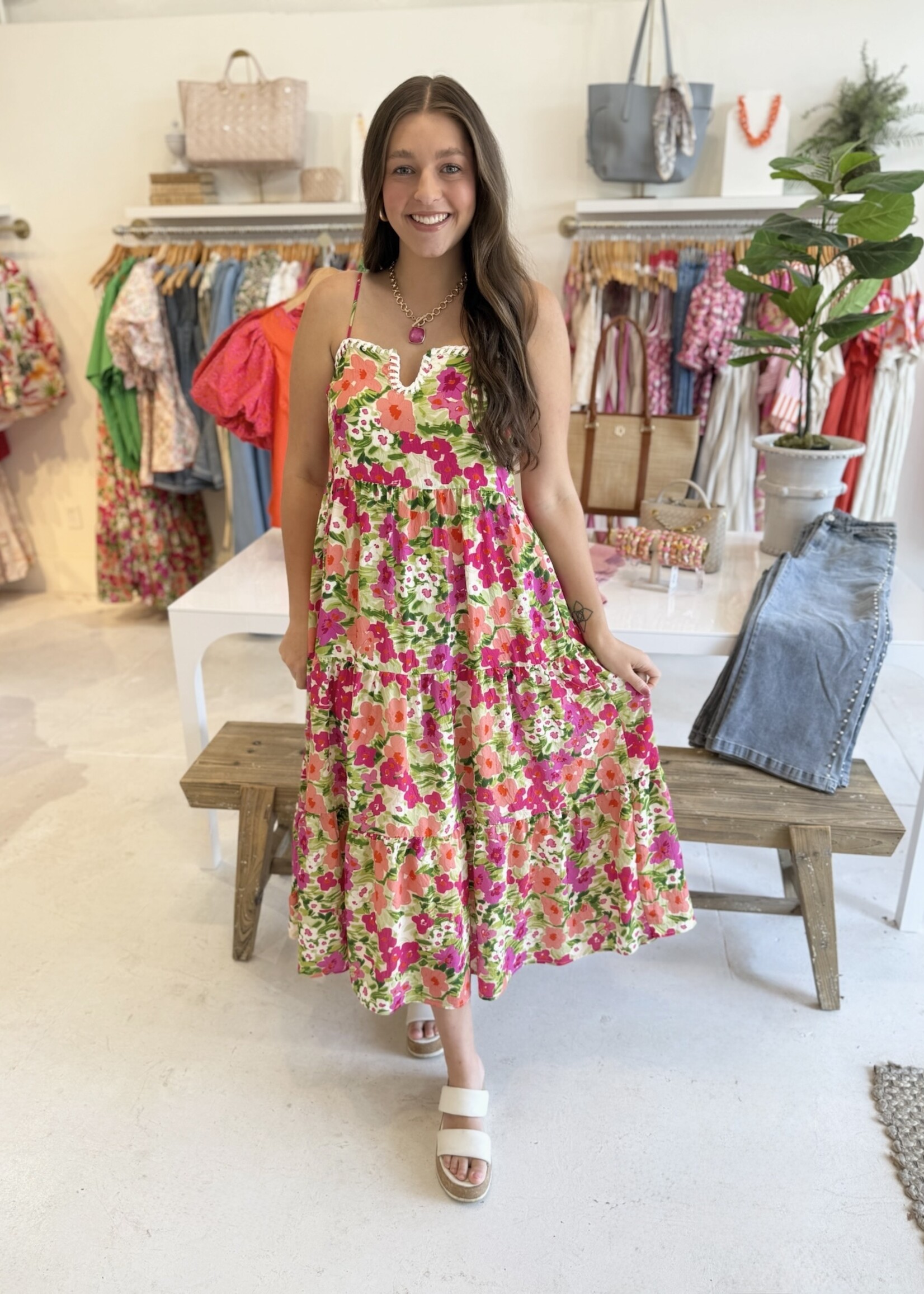 Darcie Pink Printed Dress
