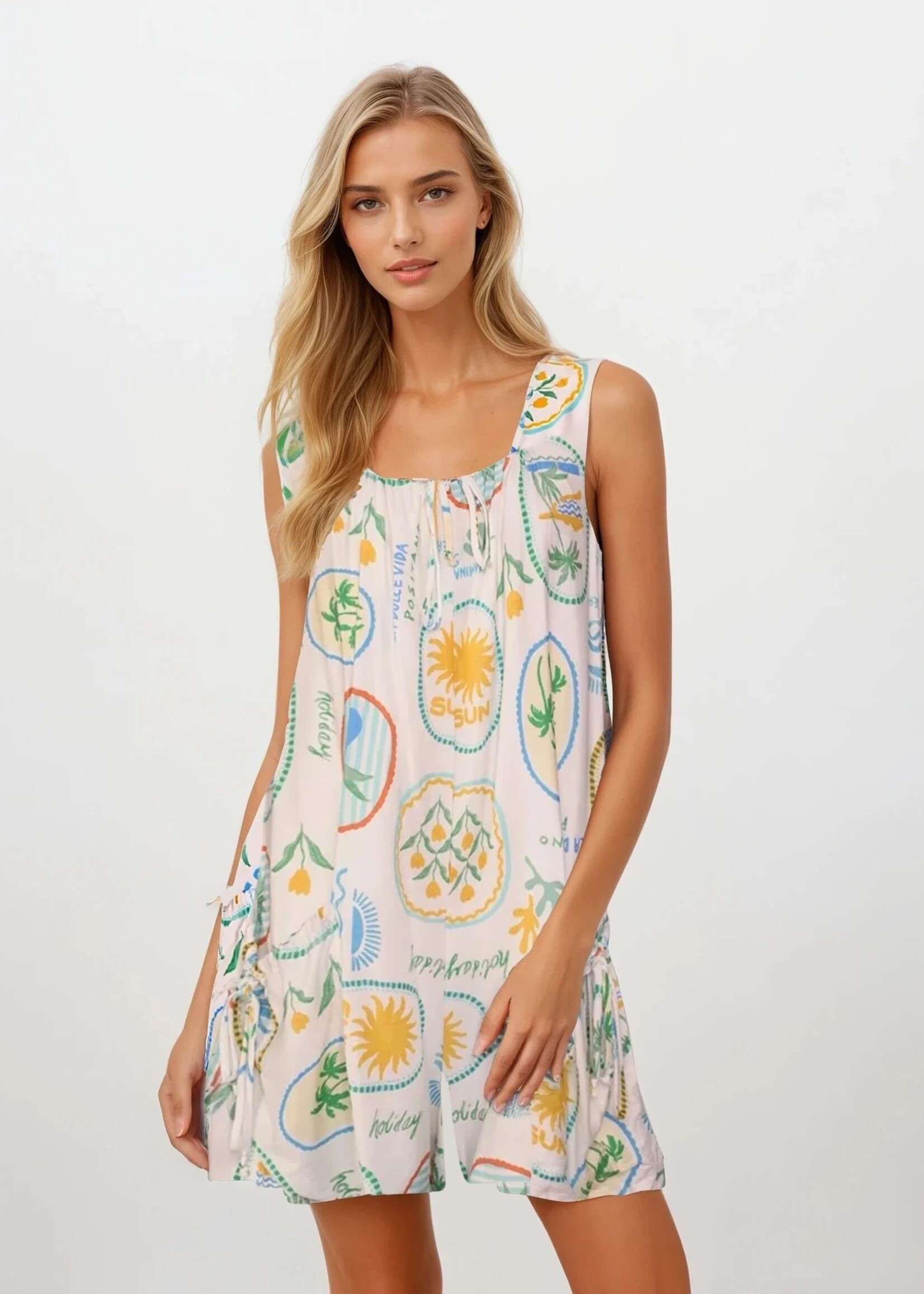 Caramela Leeland Blue Floral Romper