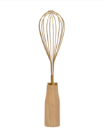 Gold Whisk with Wooden Handle