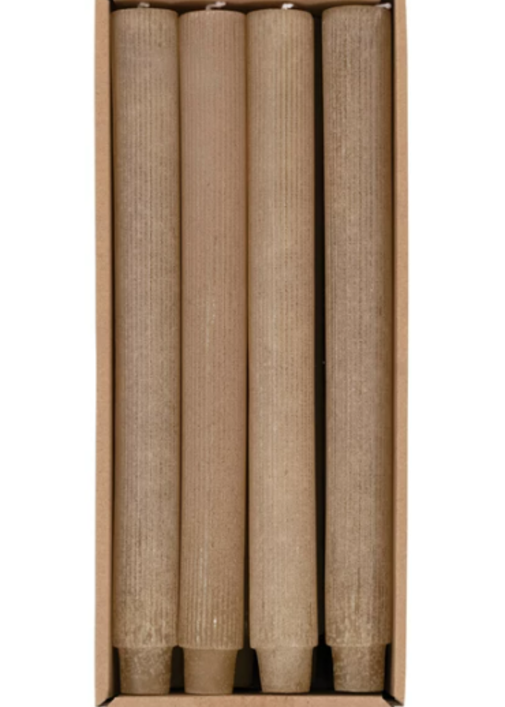 Cream Pleated Taper Candle Tall (Sold Individually)