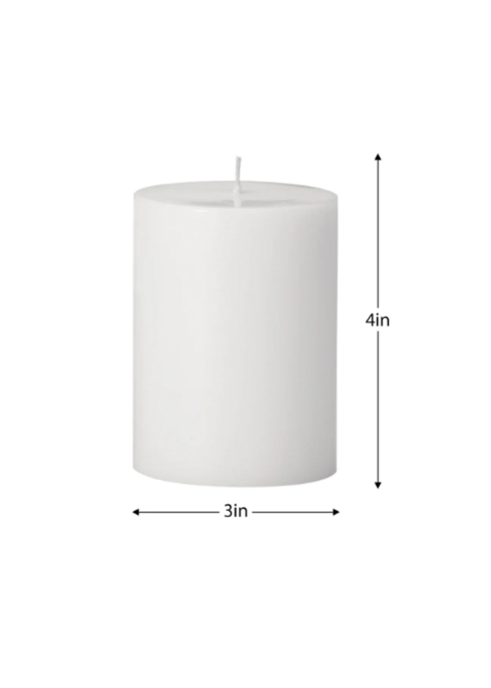 White Wax 3''x4'' Pillar Candle