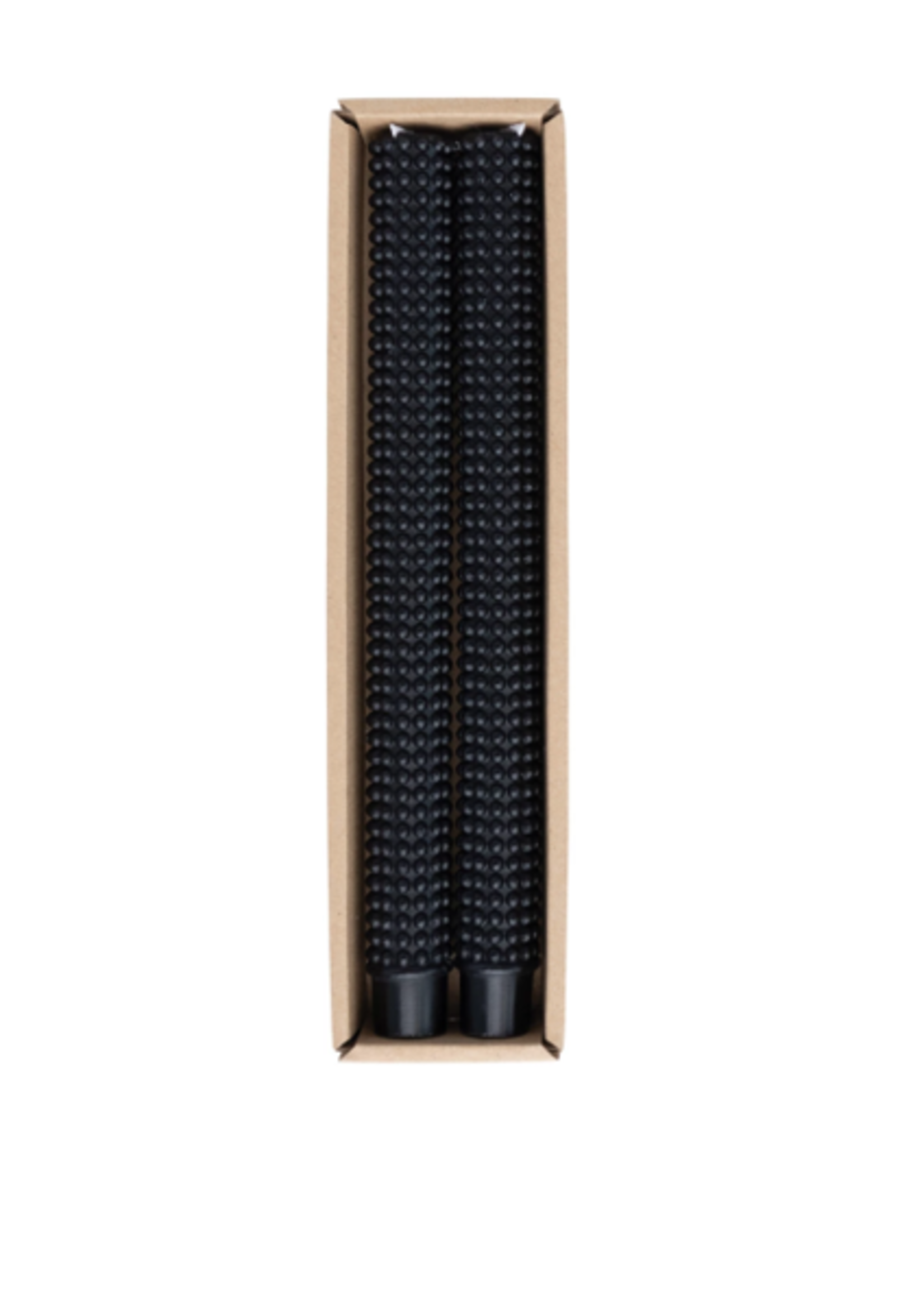 Black Hobnail Taper Candle (Set of 2)