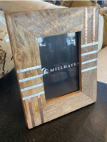 Wood and Metal Inlay Picture Frame