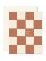 Rust Checkered Thank You Card
