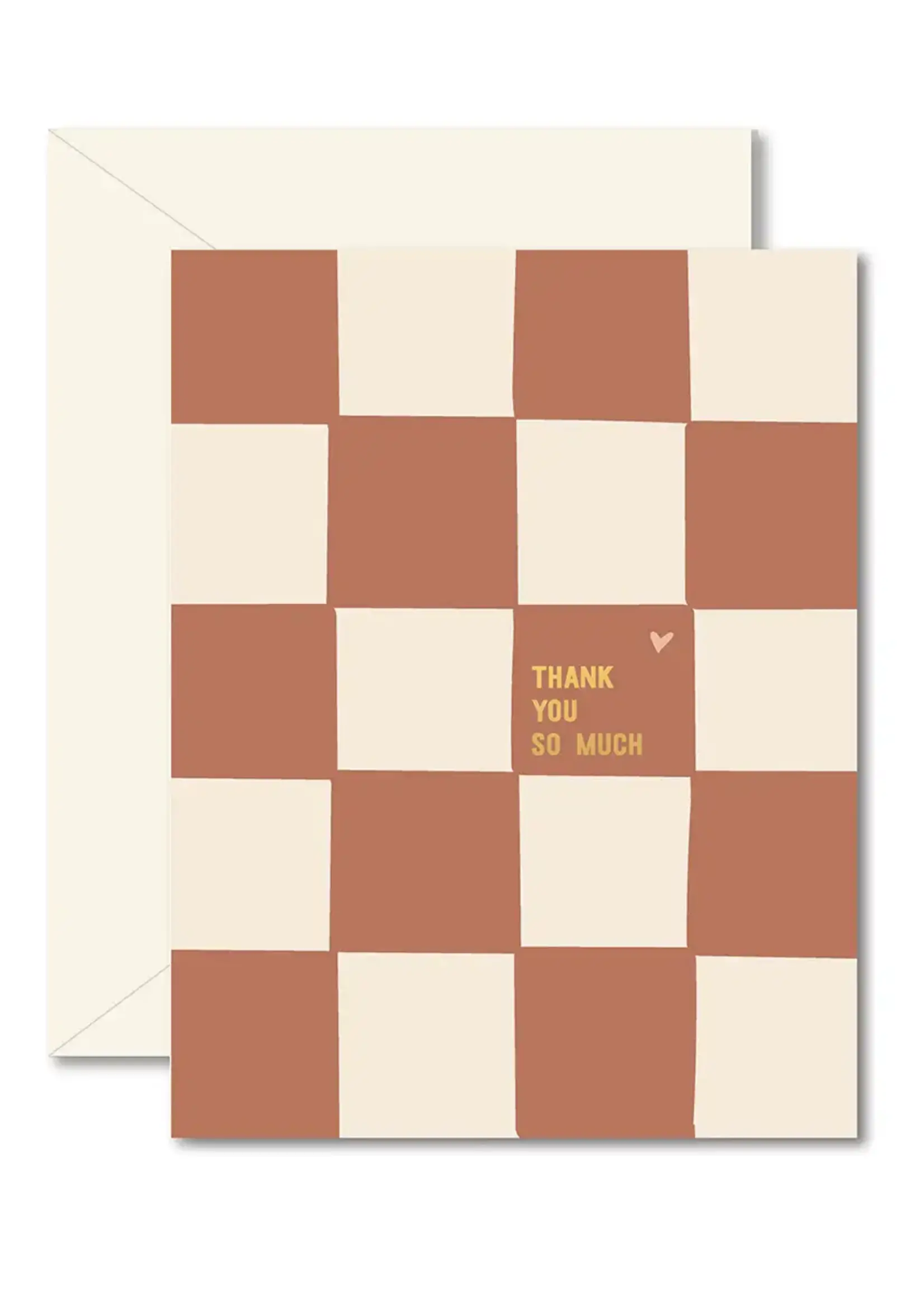 Rust Checkered Thank You Card