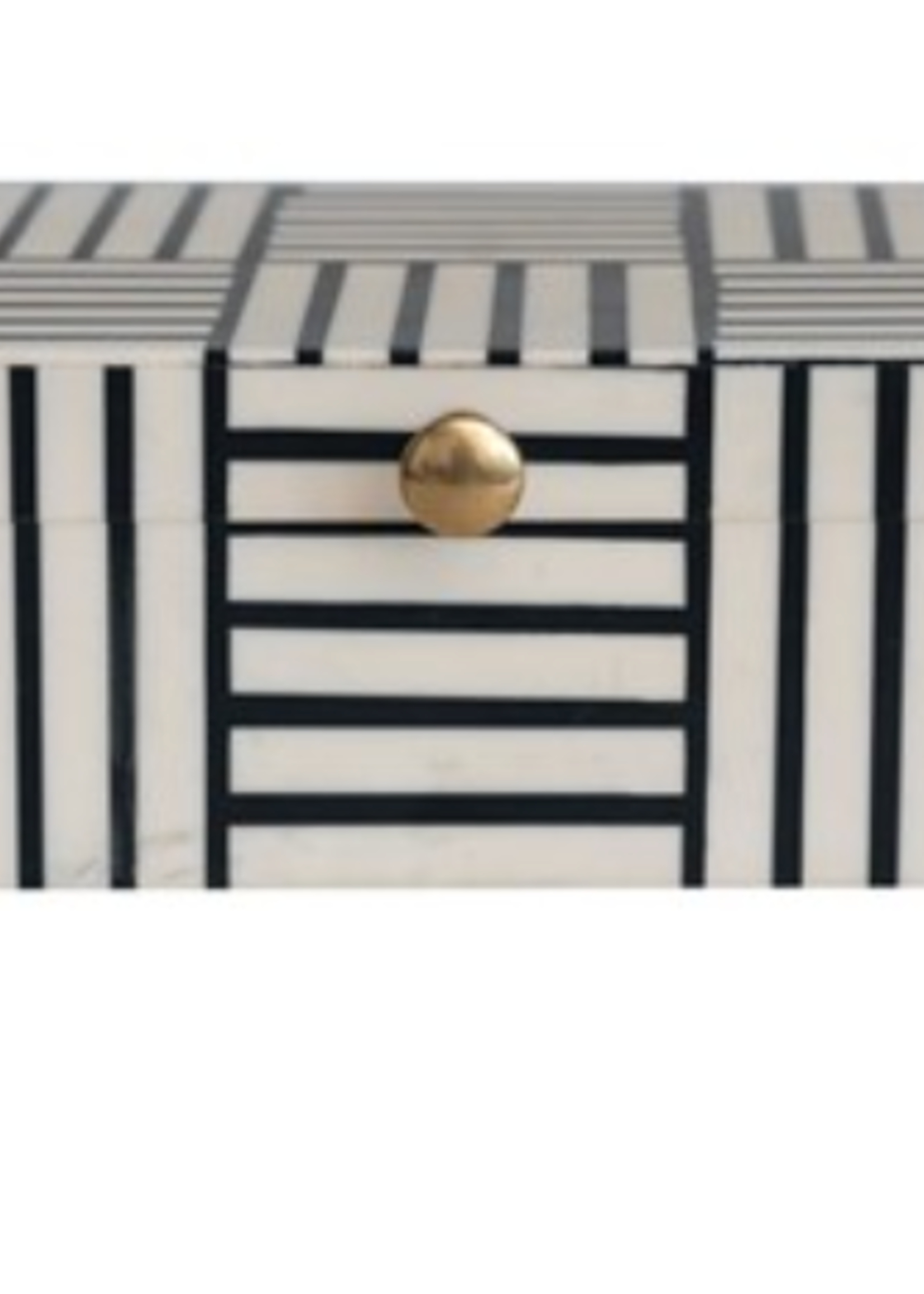 Black & White Stripe Resin Box