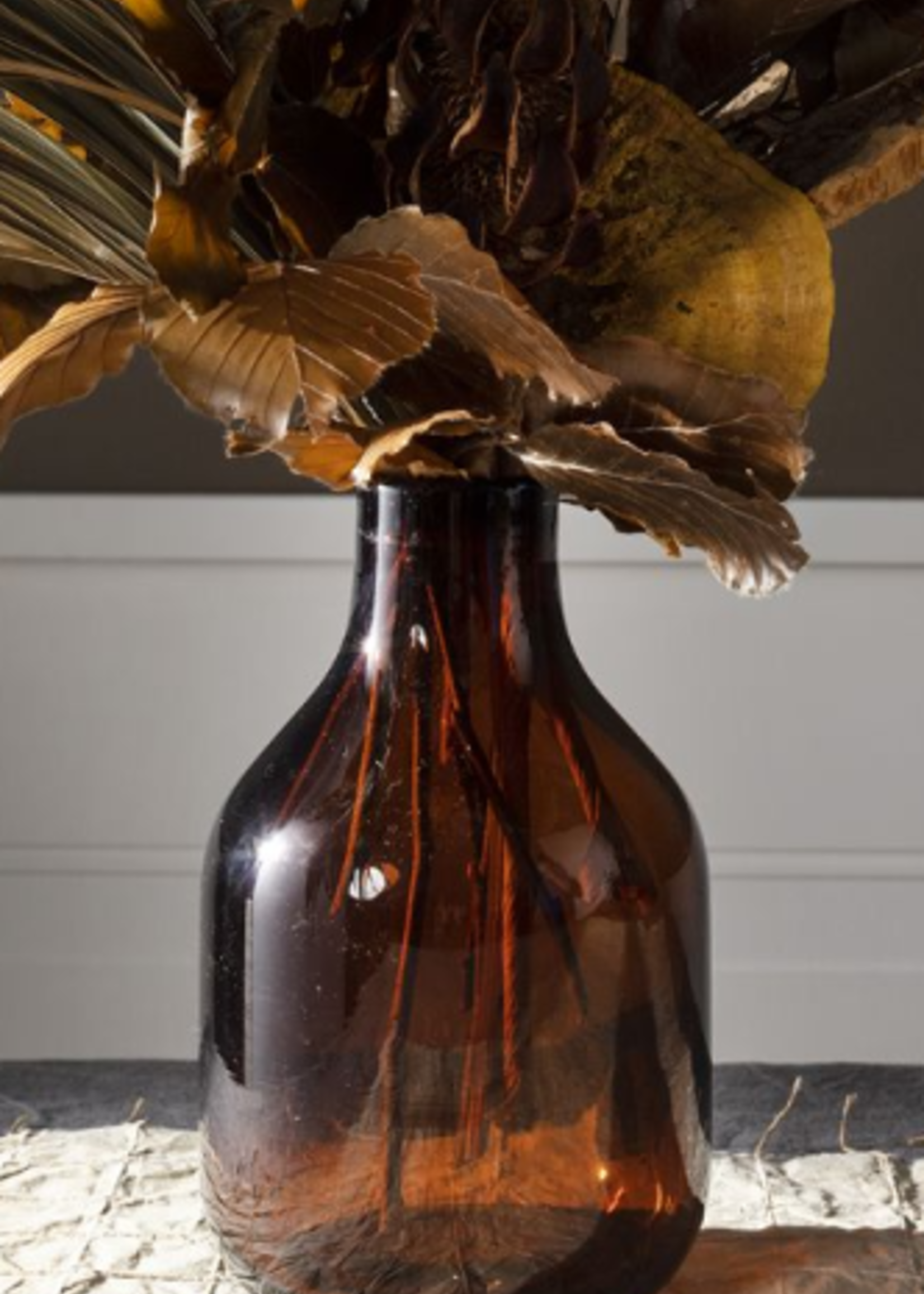 Amber Bottleneck Vase