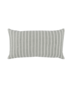 Green Striped Lumbar Pillow 14x26