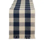 Design Imports Table Runner, Checked Blue
