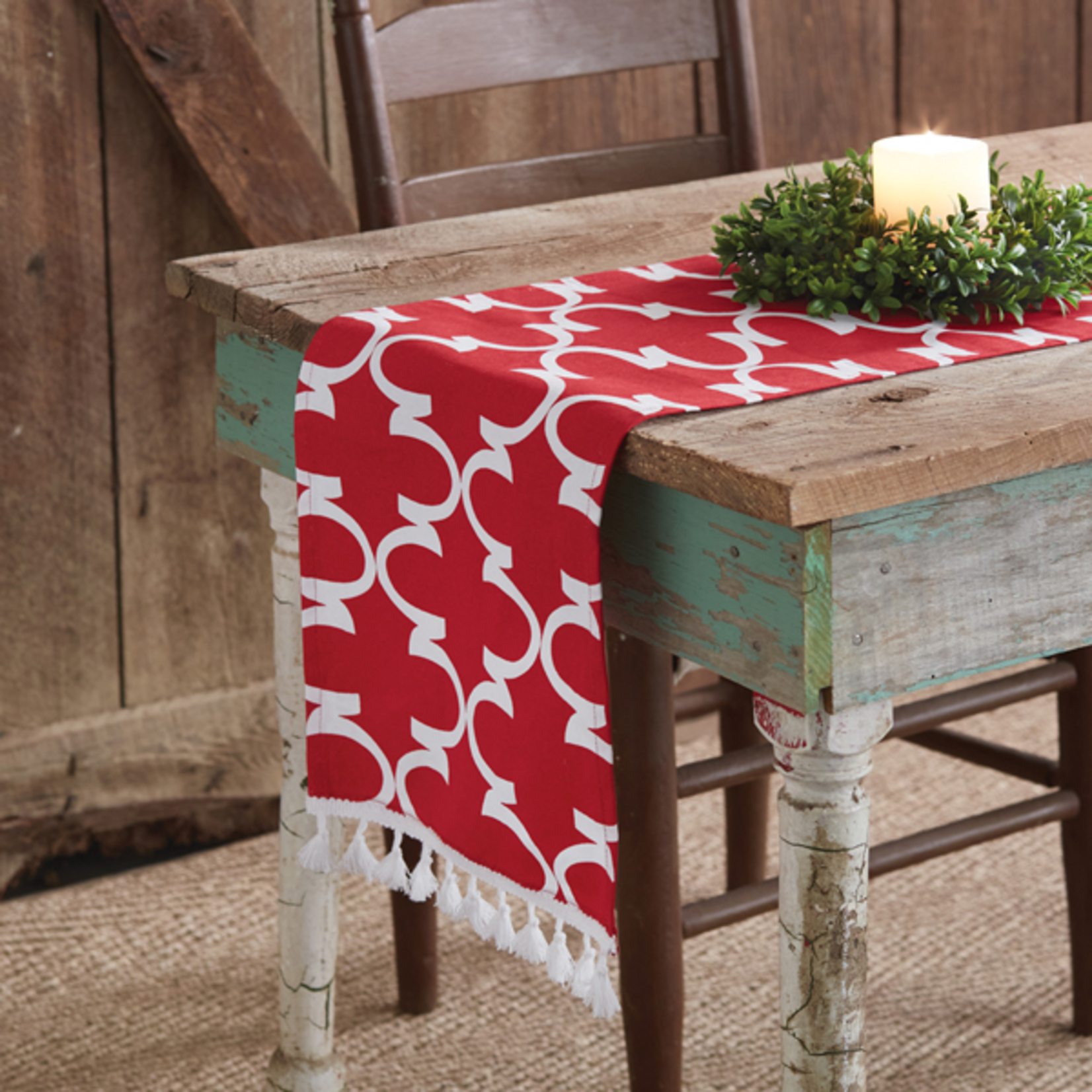 CTW Red Patterned Table Runner