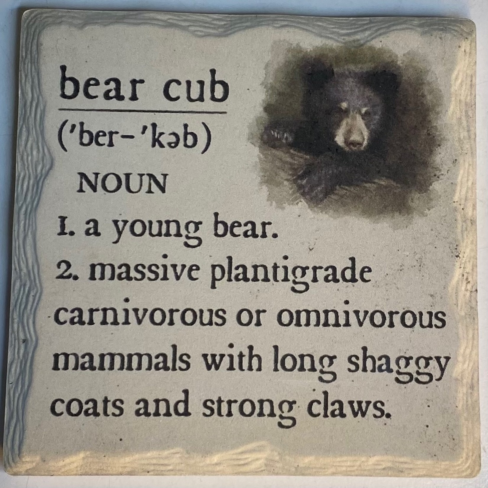 Mill Wood Bear Cub Stone Coaster