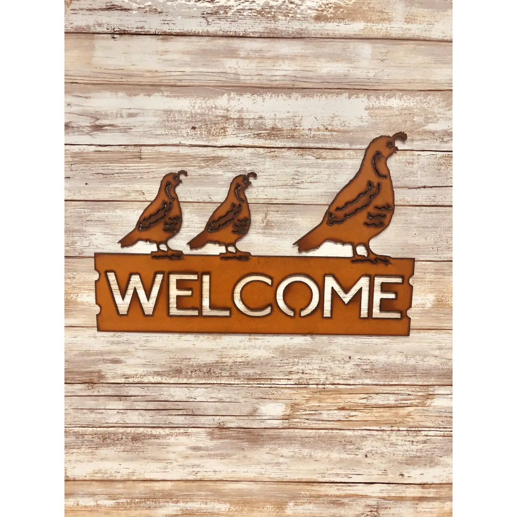 Universal Ironworks Quail Welcome Sign