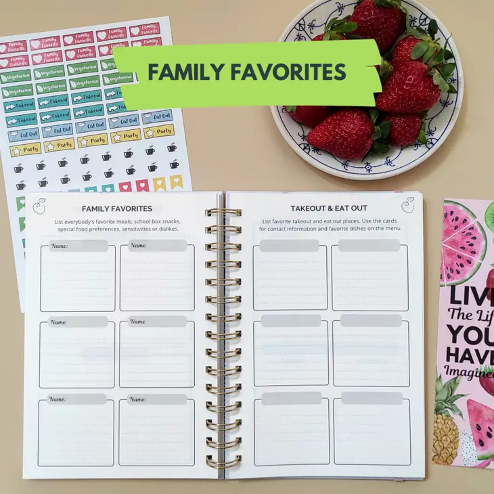 Life & Apples Meal Planner, Black