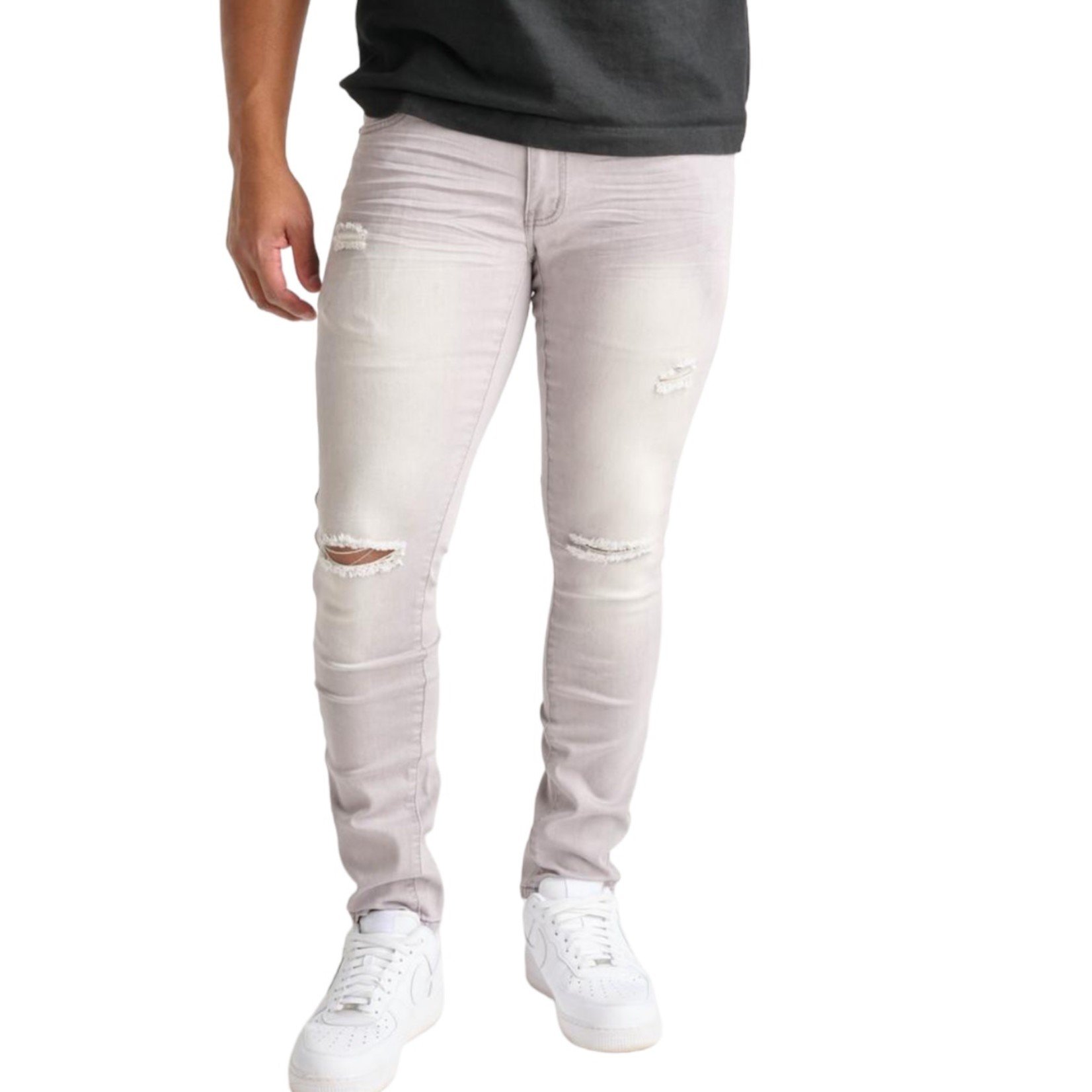 Spark RIPPED PANTS (Lt. grey) - Caution Clothing Inc.