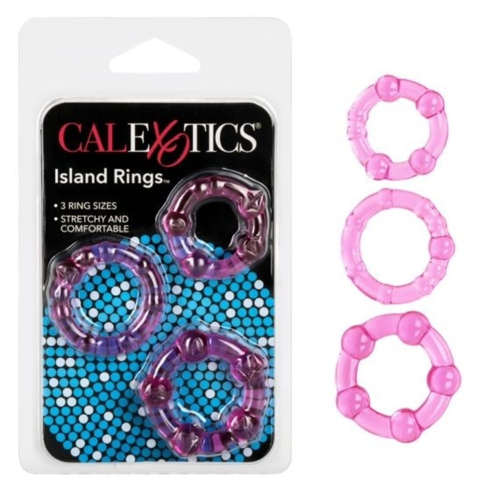 CALEXOTICS SILICONE ISLAND RINGS PINK