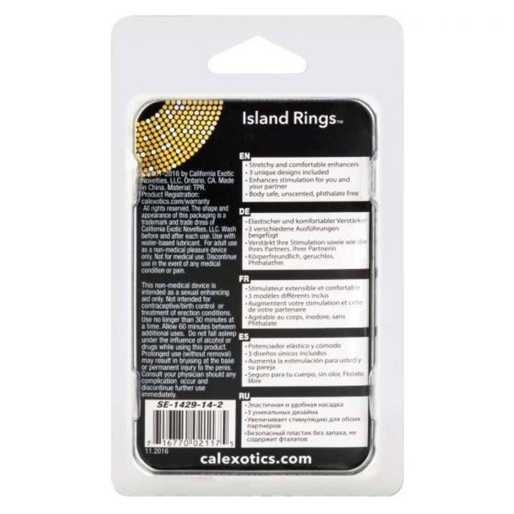 CALEXOTICS SILICONE ISLAND RING 3 PACK PURPLE