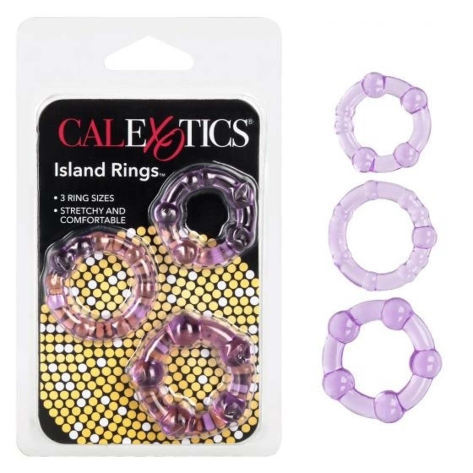 CALEXOTICS SILICONE ISLAND RING 3 PACK PURPLE