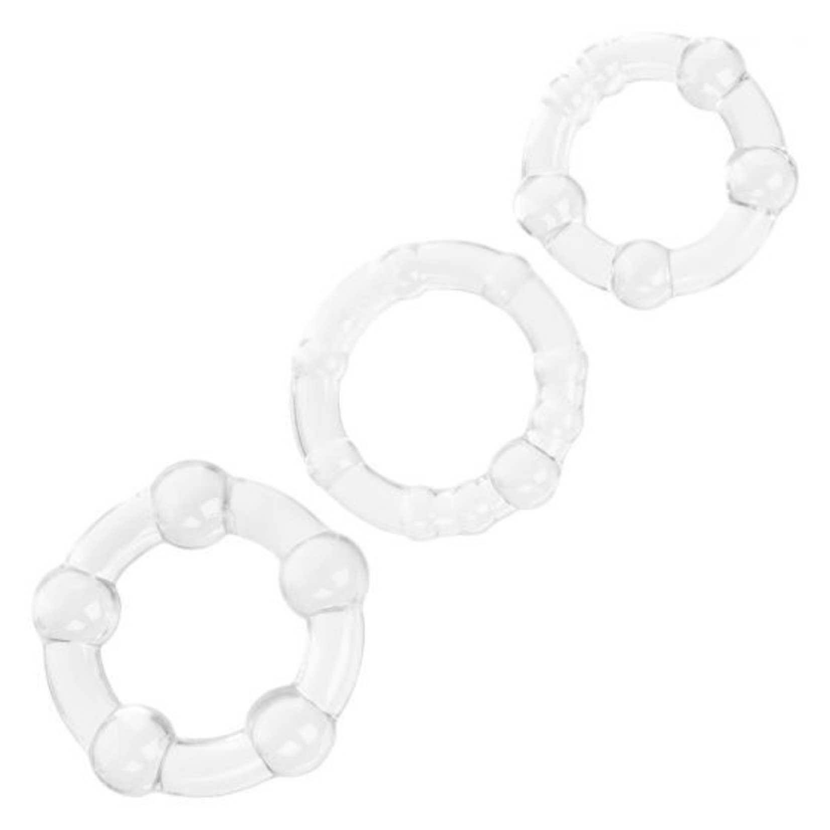 CALEXOTICS SILICONE ISLAND RINGS CLEAR