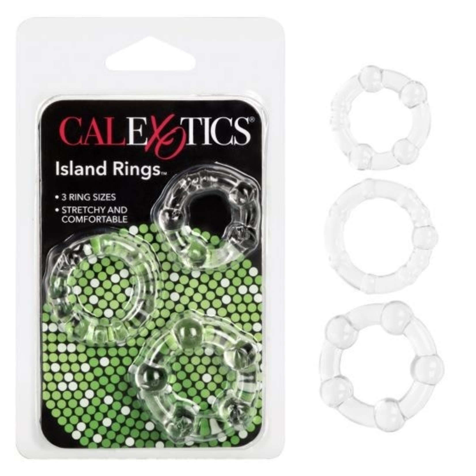 CALEXOTICS SILICONE ISLAND RINGS CLEAR