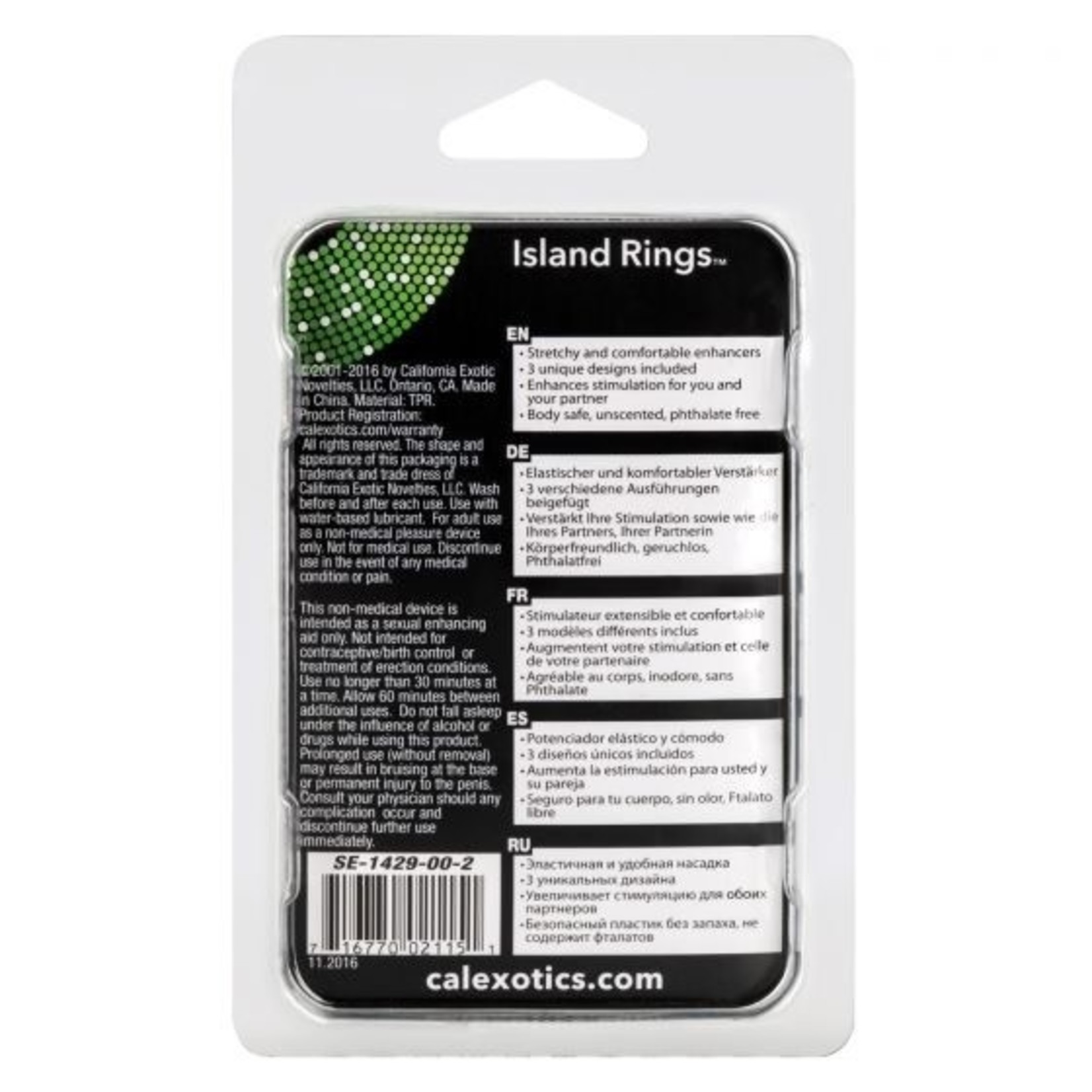 CALEXOTICS SILICONE ISLAND RINGS CLEAR
