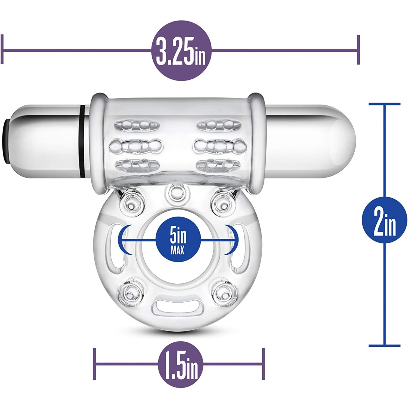 BLUSH BLUSH - STAY HARD - 10 FUNCTION VIBRATING MEGA BULL RING - CLEAR