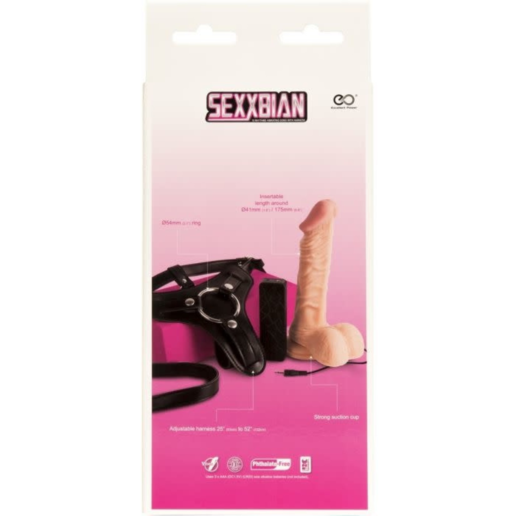 SEXXBIAN 8"VIBRATING DONG W/HARNESS