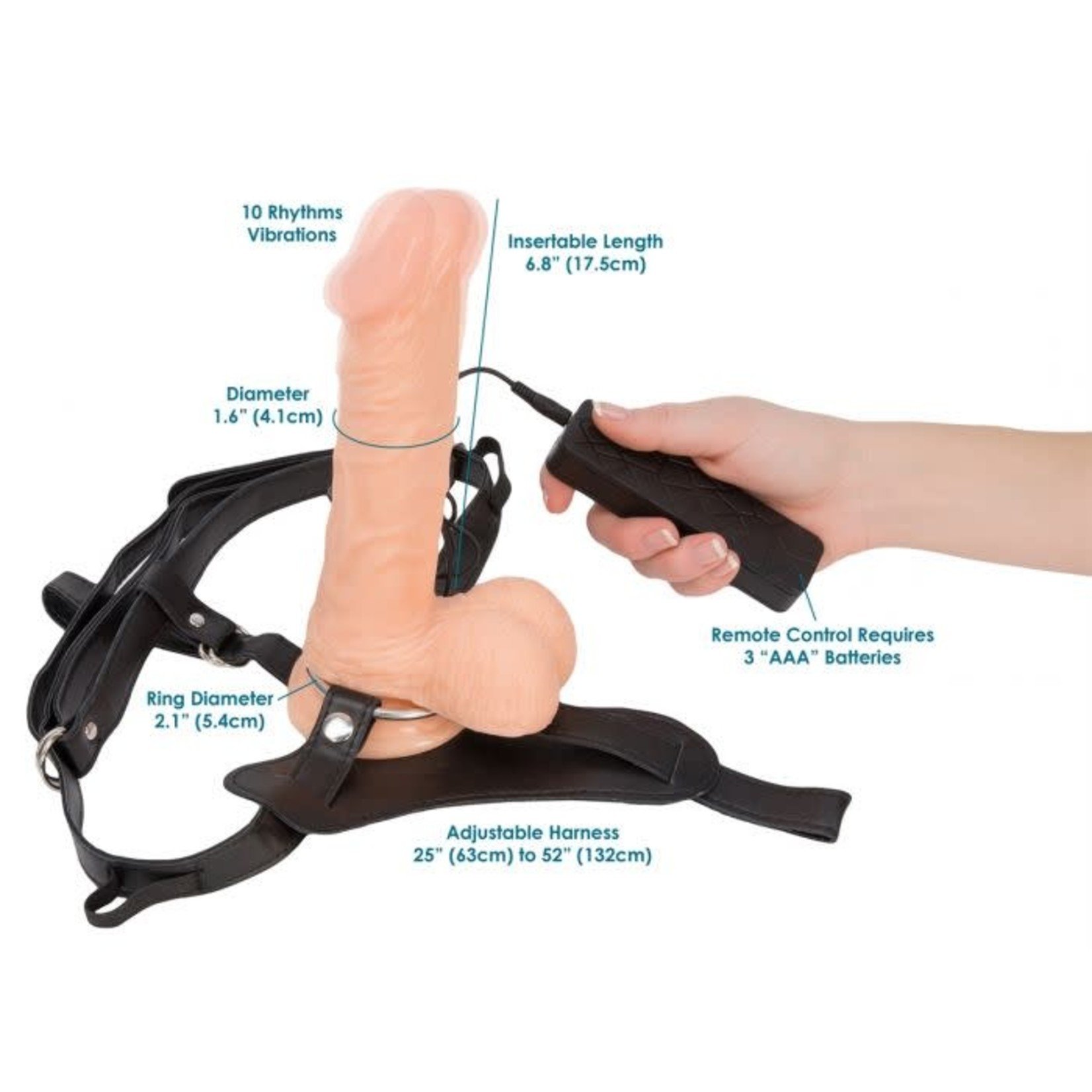 SEXXBIAN 8"VIBRATING DONG W/HARNESS