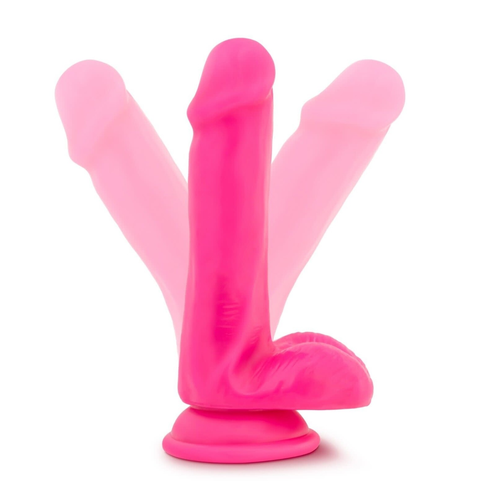 BLUSH BLUSH NEO 6" DUAL DENSITY COCK WITH BALLS NEON PINK