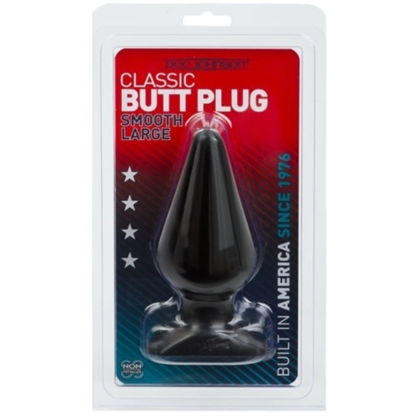 DOC JOHNSON CLASSIC BUTT PLUG SMOOTH LARGE BLACK