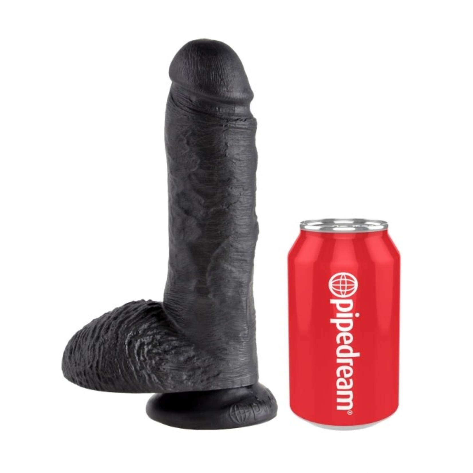 KING COCK KING COCK 8" WITH BALLS BLACK