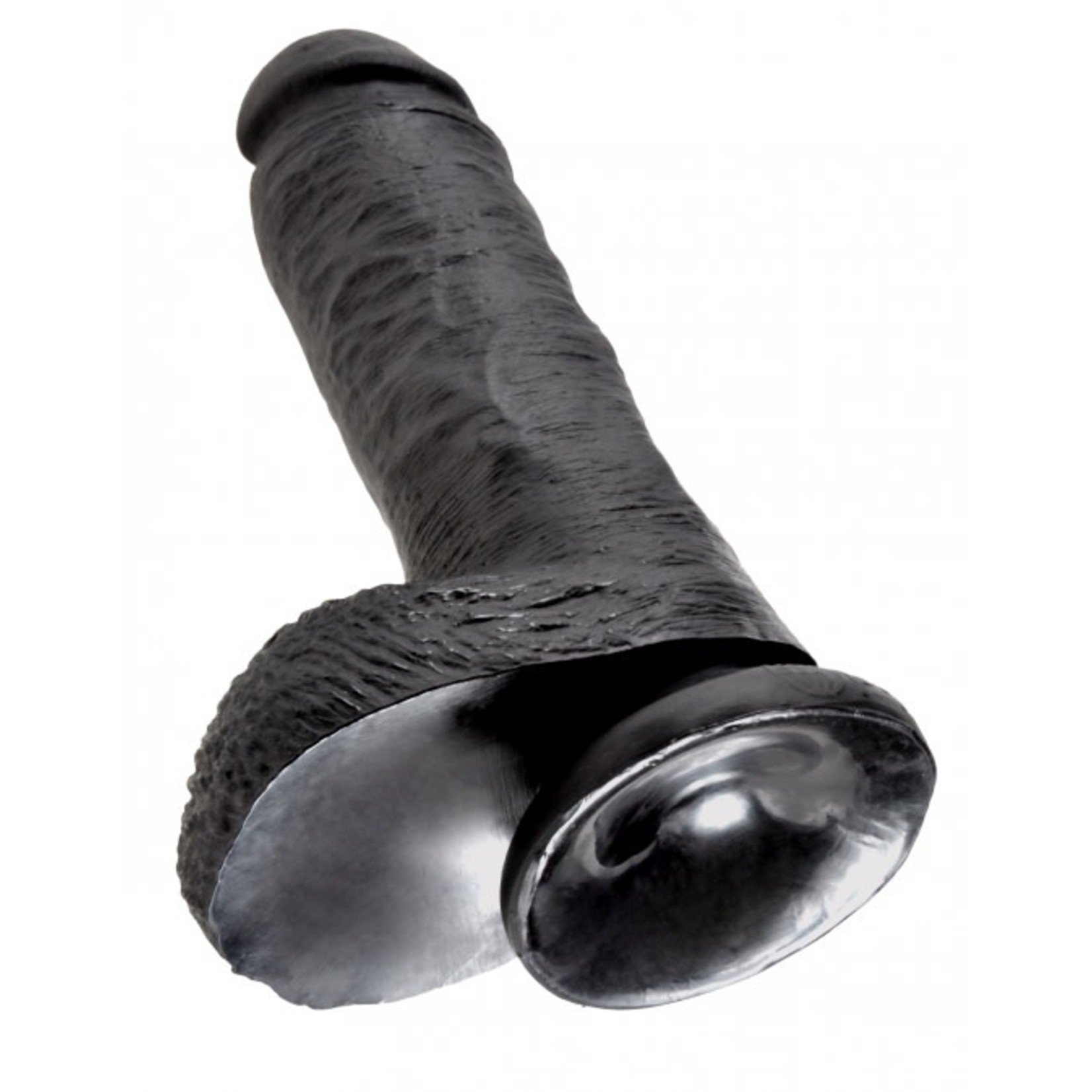 KING COCK KING COCK 8" WITH BALLS BLACK