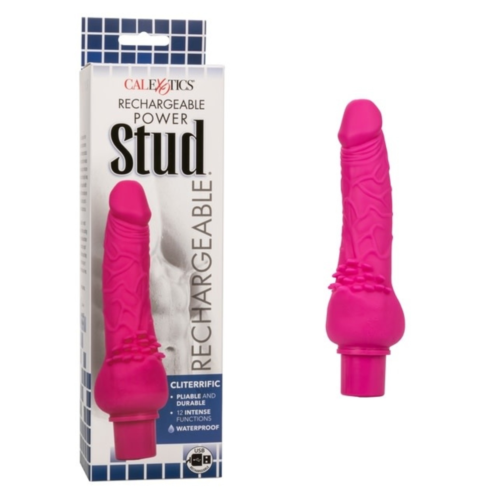 CALEXOTICS RECHARGEABLE POWER STUD CLITERRIFIC - PINK