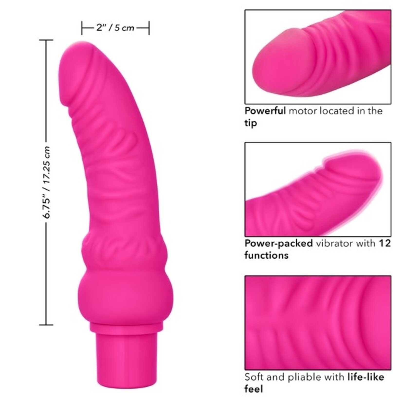 RECHARGEABLE POWER STUD CURVY - PINK