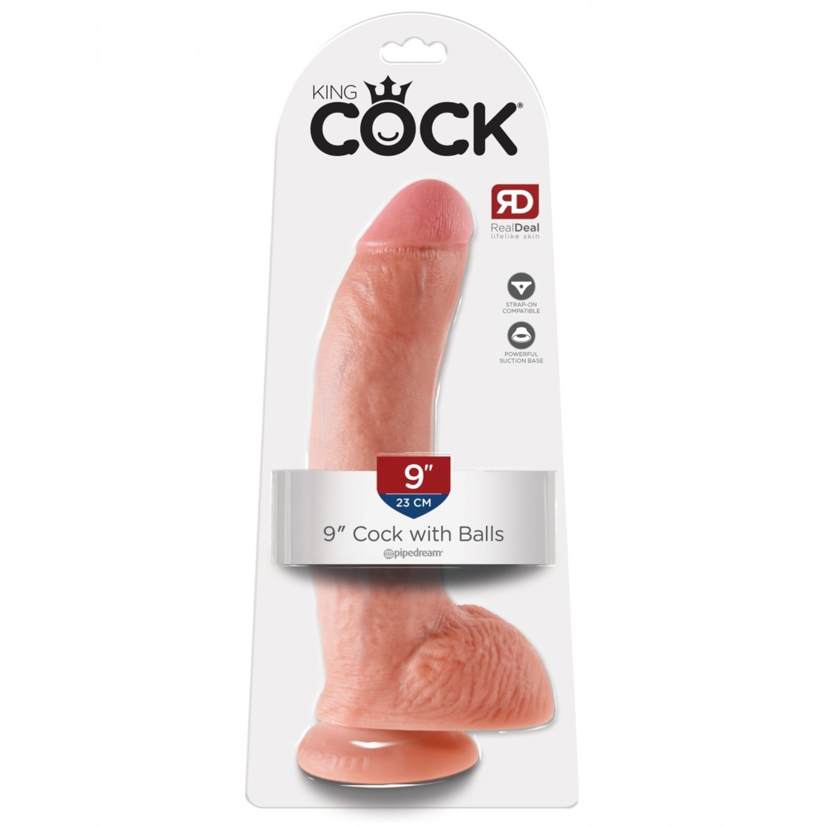 KING COCK KING COCK 9" COCK W BALLS LIGHT